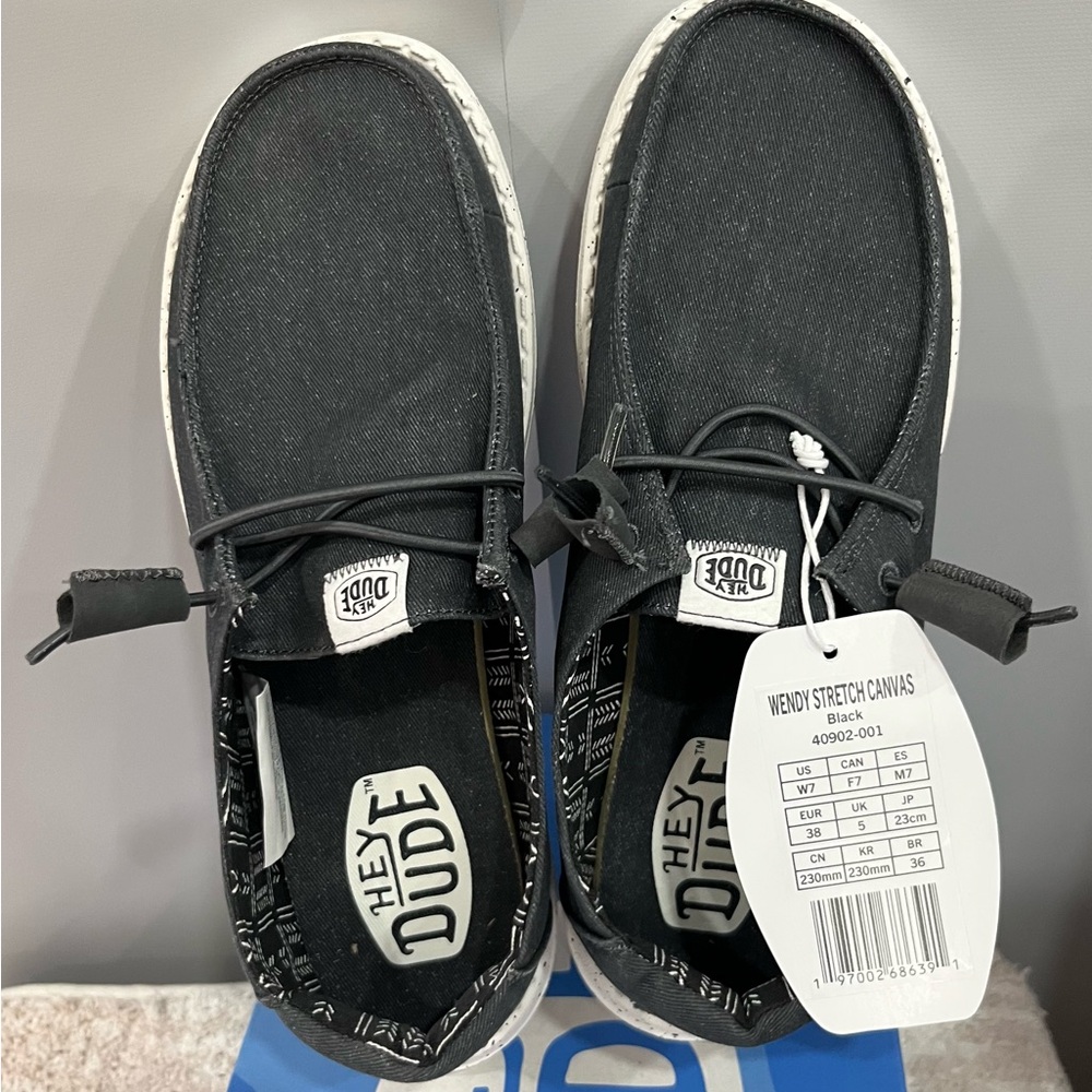 Hey Dude Black Wendy Canvas Loafers